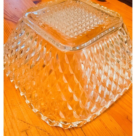 Anchor Hocking Glass Early American Clear VTG Basket weave Candy Fruit Bowl - Picture 7 of 10